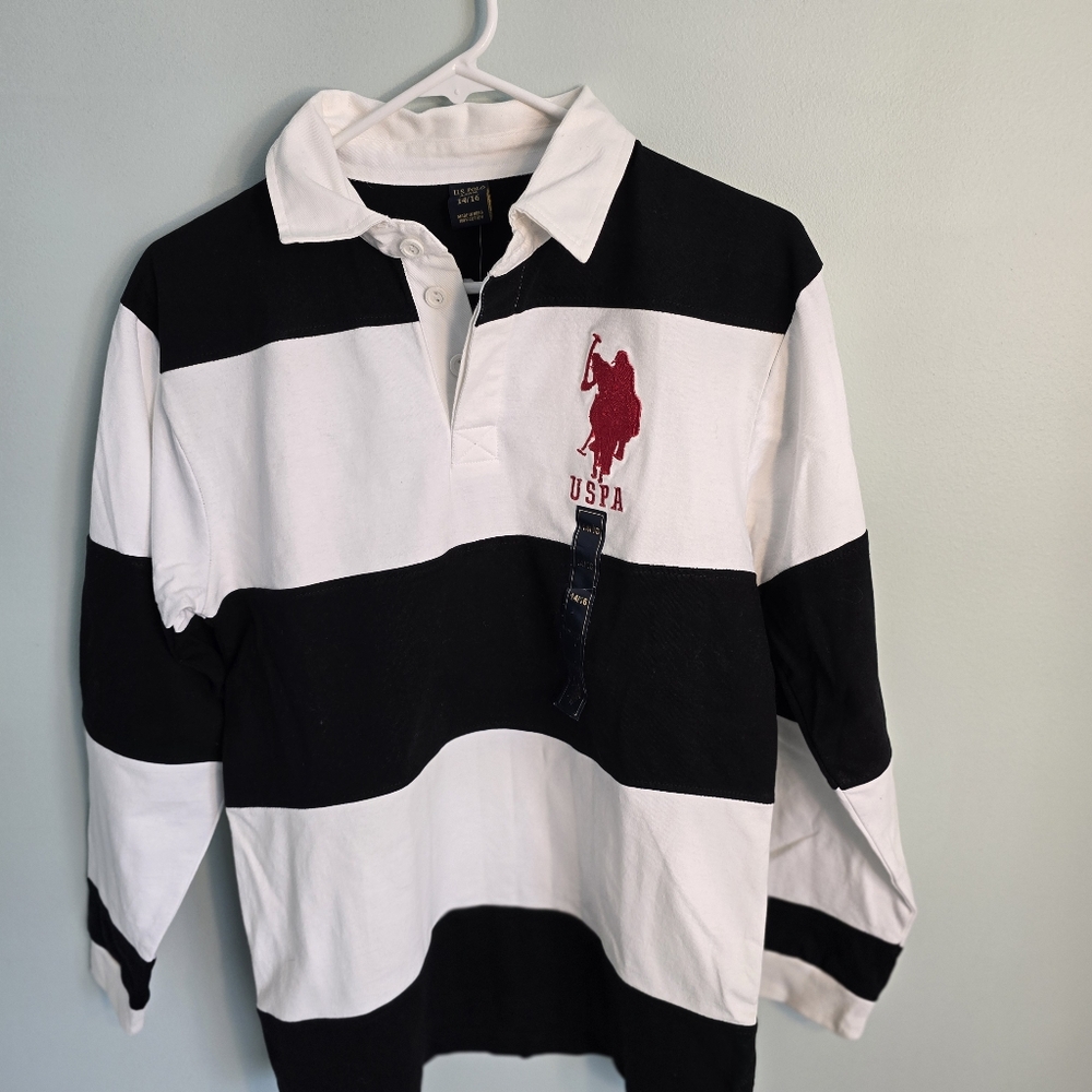 NWT US Polo Association Long sleeve polo 14/16